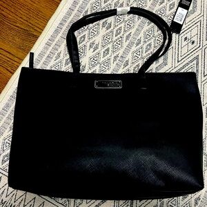 Tahari Tote Black Saffiano Man Made Leather Style #TN1769/P08 NWT In Packaging